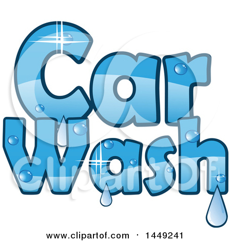 Clipart Graphic of a Sparkly Blue Car Wash Design with Water Drops - Royalty Free Vector Illustration by Domenico Condello