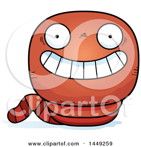 Clipart Graphic of a Cartoon Grinning Worm Character Mascot - Royalty Free Vector Illustration by Cory Thoman