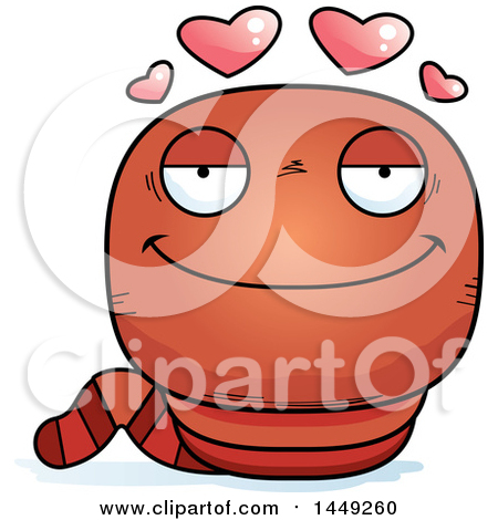 Clipart Graphic of a Cartoon Loving Worm Character Mascot - Royalty Free Vector Illustration by Cory Thoman