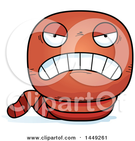 Clipart Graphic of a Cartoon Mad Worm Character Mascot - Royalty Free Vector Illustration by Cory Thoman