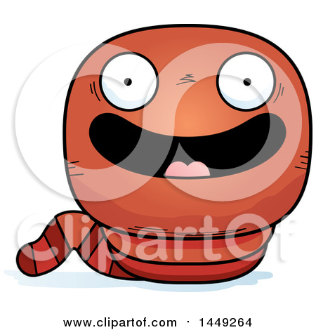 Clipart Graphic of a Cartoon Happy Worm Character Mascot - Royalty Free Vector Illustration by Cory Thoman