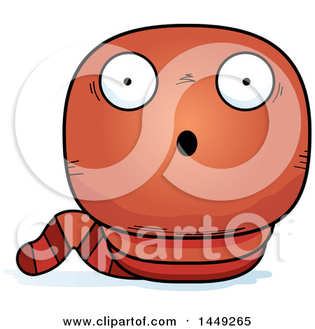 Clipart Graphic of a Cartoon Surprised Worm Character Mascot - Royalty Free Vector Illustration by Cory Thoman
