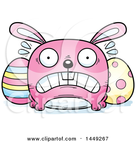 Clipart Graphic of a Cartoon Scared Easter Bunny Character Mascot - Royalty Free Vector Illustration by Cory Thoman