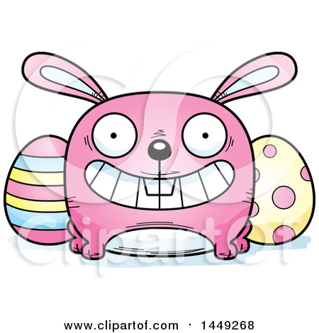 Clipart Graphic of a Cartoon Grinning Easter Bunny Character Mascot - Royalty Free Vector Illustration by Cory Thoman