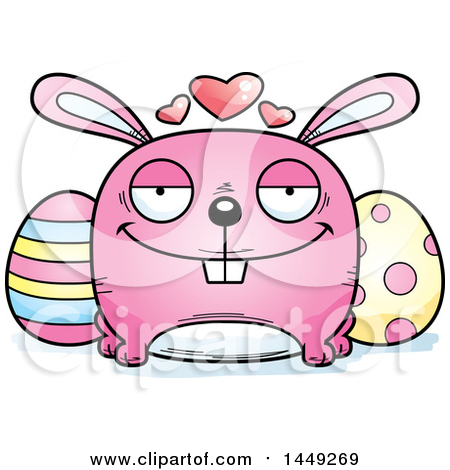 Clipart Graphic of a Cartoon Loving Easter Bunny Character Mascot - Royalty Free Vector Illustration by Cory Thoman