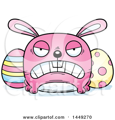 Clipart Graphic of a Cartoon Mad Easter Bunny Character Mascot - Royalty Free Vector Illustration by Cory Thoman