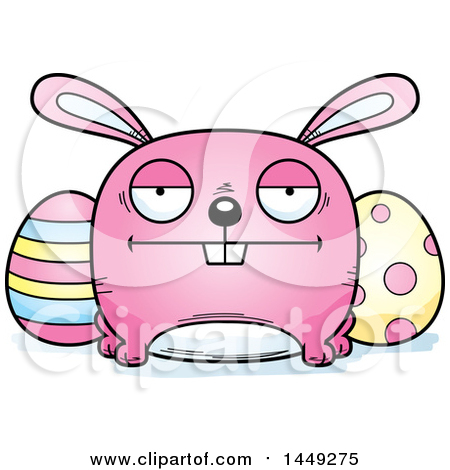 Clipart Graphic of a Cartoon Bored Easter Bunny Character Mascot - Royalty Free Vector Illustration by Cory Thoman