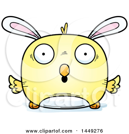 Clipart Graphic of a Cartoon Surprised Easter Bunny Chick Character Mascot - Royalty Free Vector Illustration by Cory Thoman