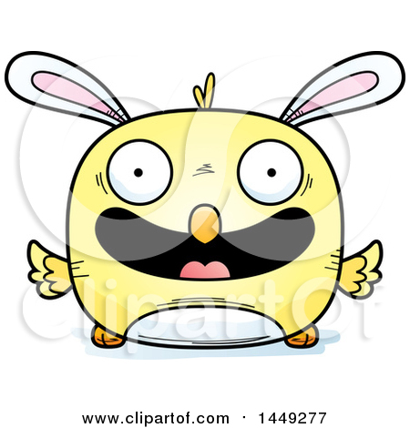 Clipart Graphic of a Cartoon Happy Easter Bunny Chick Character Mascot - Royalty Free Vector Illustration by Cory Thoman