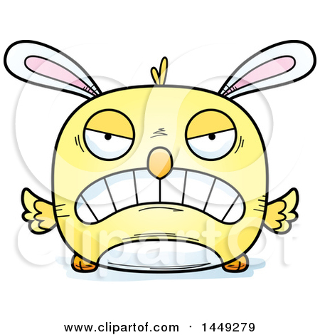 Clipart Graphic of a Cartoon Mad Easter Bunny Chick Character Mascot - Royalty Free Vector Illustration by Cory Thoman