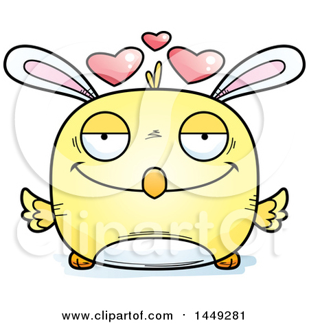 Clipart Graphic of a Cartoon Loving Easter Bunny Chick Character Mascot - Royalty Free Vector Illustration by Cory Thoman