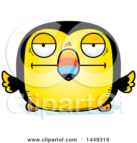 Clipart Graphic of a Cartoon Bored Toucan Bird Character Mascot - Royalty Free Vector Illustration by Cory Thoman