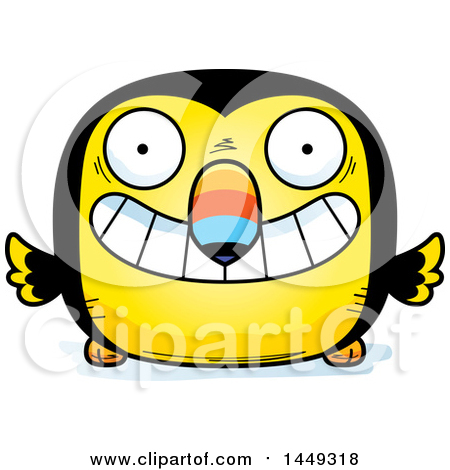 Clipart Graphic of a Cartoon Grinning Toucan Bird Character Mascot - Royalty Free Vector Illustration by Cory Thoman