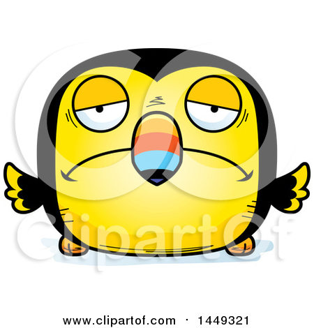 Clipart Graphic of a Cartoon Sad Toucan Bird Character Mascot - Royalty Free Vector Illustration by Cory Thoman