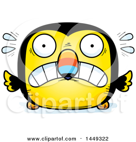Clipart Graphic of a Cartoon Scared Toucan Bird Character Mascot - Royalty Free Vector Illustration by Cory Thoman