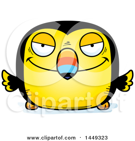 Clipart Graphic of a Cartoon Sly Toucan Bird Character Mascot - Royalty Free Vector Illustration by Cory Thoman