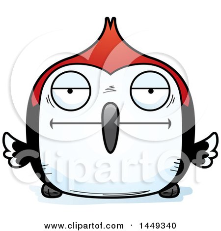 Clipart Graphic of a Cartoon Bored Woodpecker Character Mascot - Royalty Free Vector Illustration by Cory Thoman