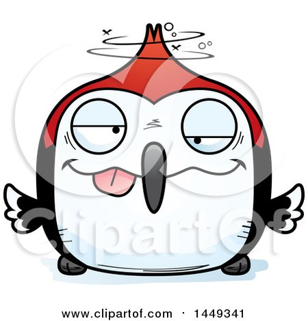 Clipart Graphic of a Cartoon Drunk Woodpecker Character Mascot - Royalty Free Vector Illustration by Cory Thoman