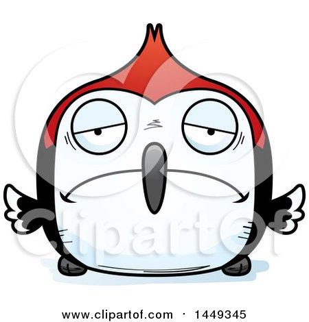 Clipart Graphic of a Cartoon Sad Woodpecker Character Mascot - Royalty Free Vector Illustration by Cory Thoman