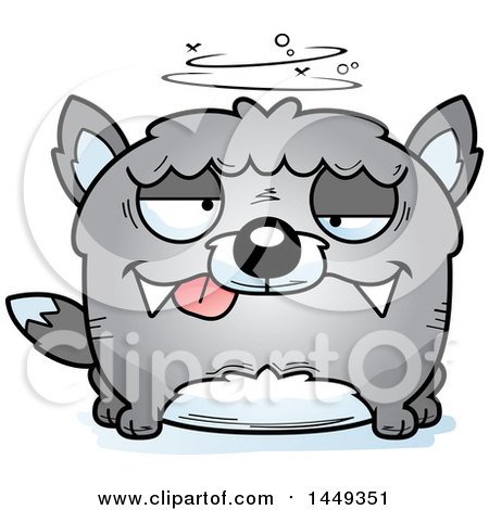 Clipart Graphic of a Cartoon Drunk Wolf Character Mascot - Royalty Free Vector Illustration by Cory Thoman