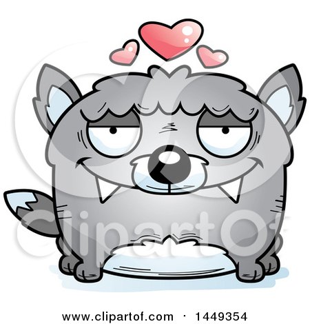 Clipart Graphic of a Cartoon Loving Wolf Character Mascot - Royalty Free Vector Illustration by Cory Thoman