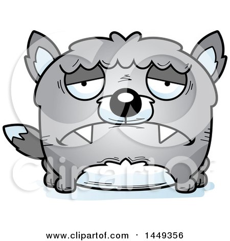 Clipart Graphic of a Cartoon Sad Wolf Character Mascot - Royalty Free Vector Illustration by Cory Thoman