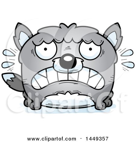 Clipart Graphic of a Cartoon Scared Wolf Character Mascot - Royalty Free Vector Illustration by Cory Thoman