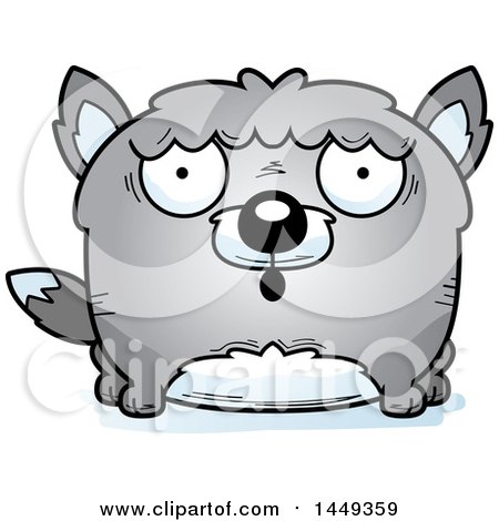 Clipart Graphic of a Cartoon Surprised Wolf Character Mascot - Royalty Free Vector Illustration by Cory Thoman