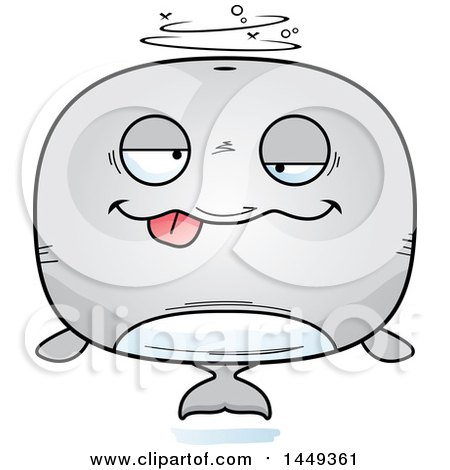 Clipart Graphic of a Cartoon Drunk Whale Character Mascot - Royalty Free Vector Illustration by Cory Thoman