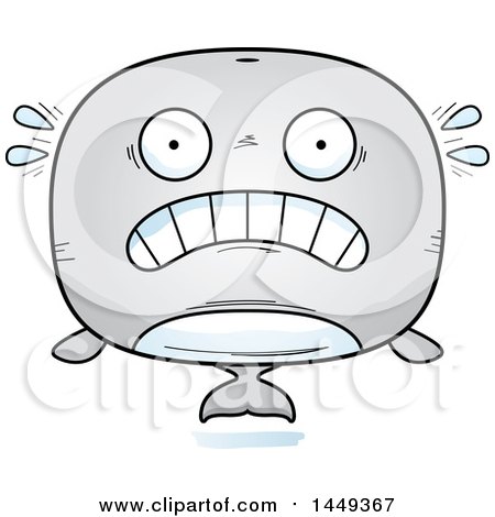 Clipart Graphic of a Cartoon Scared Whale Character Mascot - Royalty Free Vector Illustration by Cory Thoman