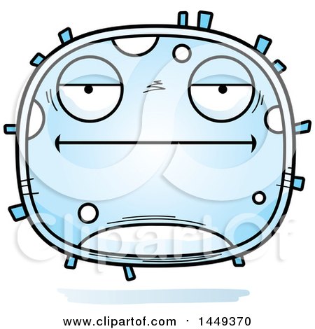 Clipart Graphic of a Cartoon Bored White Cell Character Mascot - Royalty Free Vector Illustration by Cory Thoman