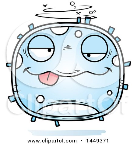 Clipart Graphic of a Cartoon Drunk White Cell Character Mascot - Royalty Free Vector Illustration by Cory Thoman
