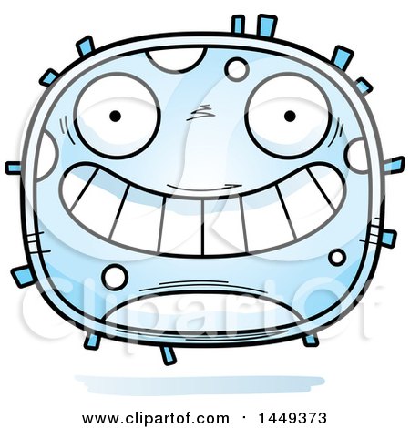 Clipart Graphic of a Cartoon Grinning White Cell Character Mascot - Royalty Free Vector Illustration by Cory Thoman