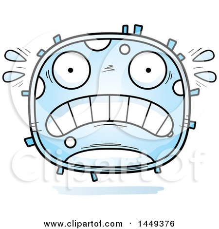 Clipart Graphic of a Cartoon Scared White Cell Character Mascot - Royalty Free Vector Illustration by Cory Thoman
