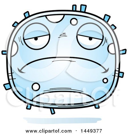 Clipart Graphic of a Cartoon Sad White Cell Character Mascot - Royalty Free Vector Illustration by Cory Thoman
