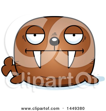 Clipart Graphic of a Cartoon Bored Walrus Character Mascot - Royalty Free Vector Illustration by Cory Thoman