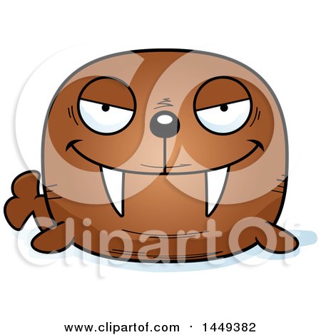 Clipart Graphic of a Cartoon Evil Walrus Character Mascot - Royalty Free Vector Illustration by Cory Thoman