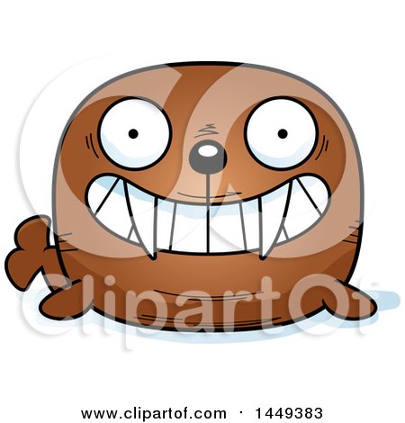 Clipart Graphic of a Cartoon Grinning Walrus Character Mascot - Royalty Free Vector Illustration by Cory Thoman