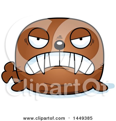Clipart Graphic of a Cartoon Mad Walrus Character Mascot - Royalty Free Vector Illustration by Cory Thoman