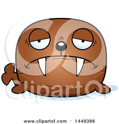 Clipart Graphic of a Cartoon Sad Walrus Character Mascot - Royalty Free Vector Illustration by Cory Thoman
