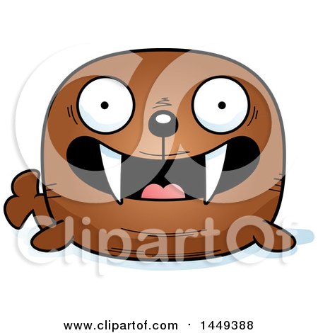 Clipart Graphic of a Cartoon Happy Walrus Character Mascot - Royalty Free Vector Illustration by Cory Thoman
