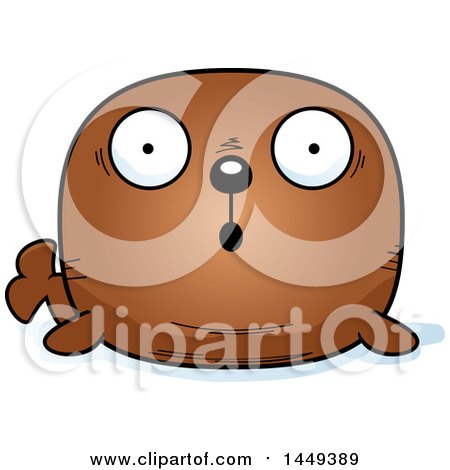 Clipart Graphic of a Cartoon Surprised Walrus Character Mascot - Royalty Free Vector Illustration by Cory Thoman