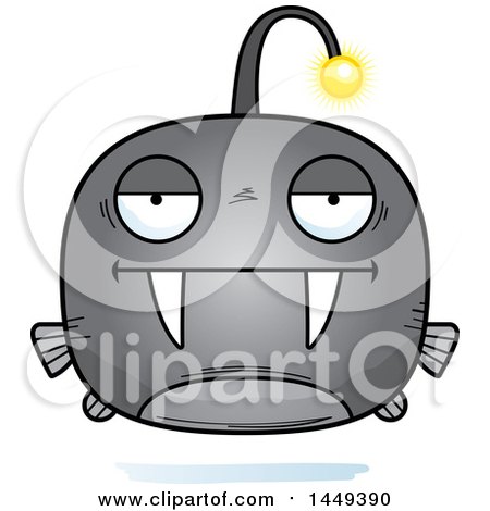 Clipart Graphic of a Cartoon Bored Viperfish Character Mascot - Royalty Free Vector Illustration by Cory Thoman