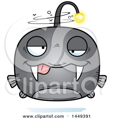 Clipart Graphic of a Cartoon Drunk Viperfish Character Mascot - Royalty Free Vector Illustration by Cory Thoman