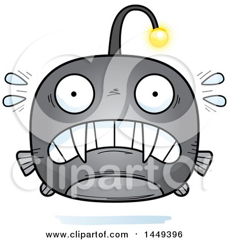 Clipart Graphic of a Cartoon Scared Viperfish Character Mascot - Royalty Free Vector Illustration by Cory Thoman