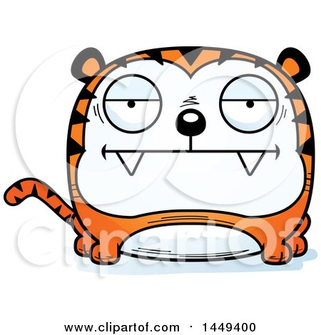 Clipart Graphic of a Cartoon Bored Tiger Character Mascot - Royalty Free Vector Illustration by Cory Thoman