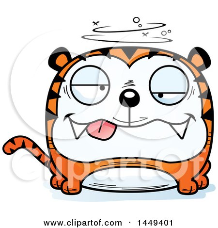 Clipart Graphic of a Cartoon Drunk Tiger Character Mascot - Royalty Free Vector Illustration by Cory Thoman