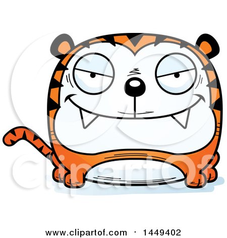 Clipart Graphic of a Cartoon Evil Tiger Character Mascot - Royalty Free Vector Illustration by Cory Thoman