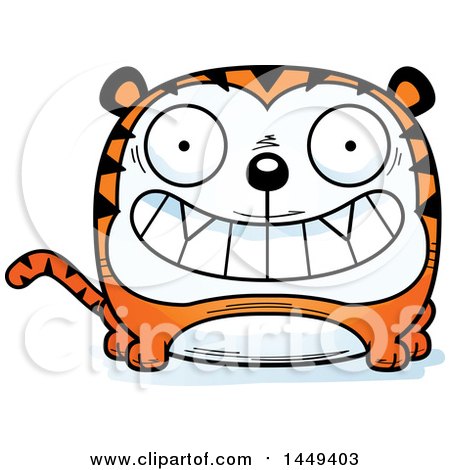 Clipart Graphic of a Cartoon Grinning Tiger Character Mascot - Royalty Free Vector Illustration by Cory Thoman