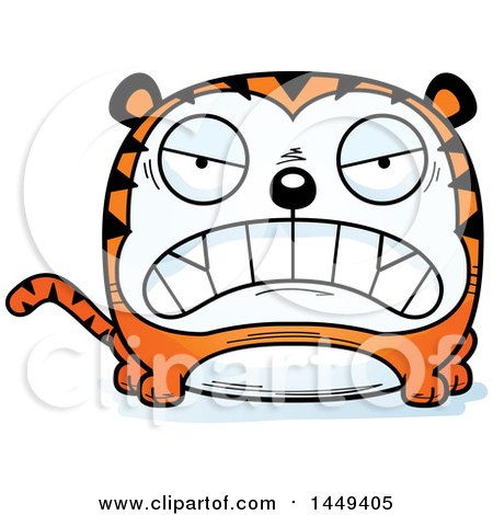 Clipart Graphic of a Cartoon Mad Tiger Character Mascot - Royalty Free Vector Illustration by Cory Thoman